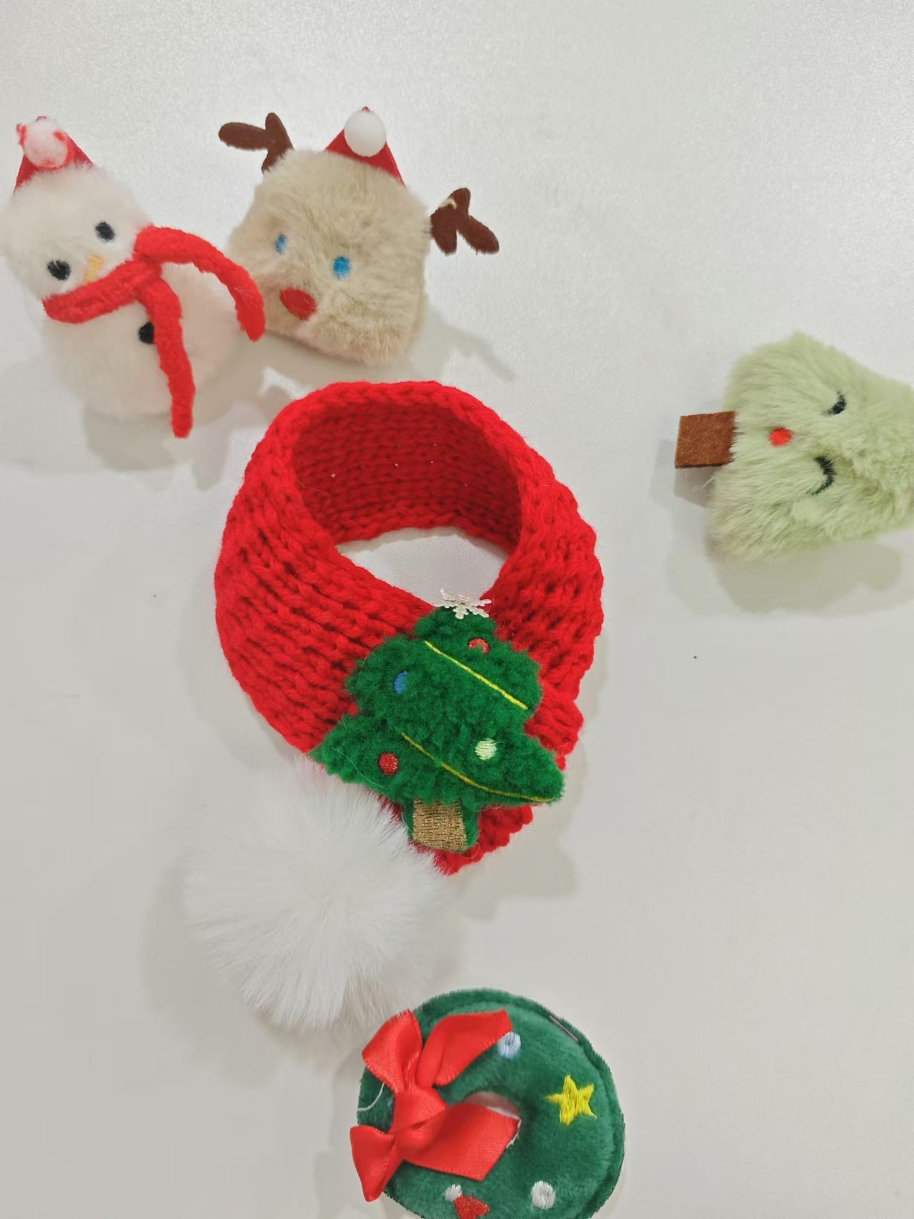 PET ACCESSORIES-Pet Christmas Handmade Knitted Scarf